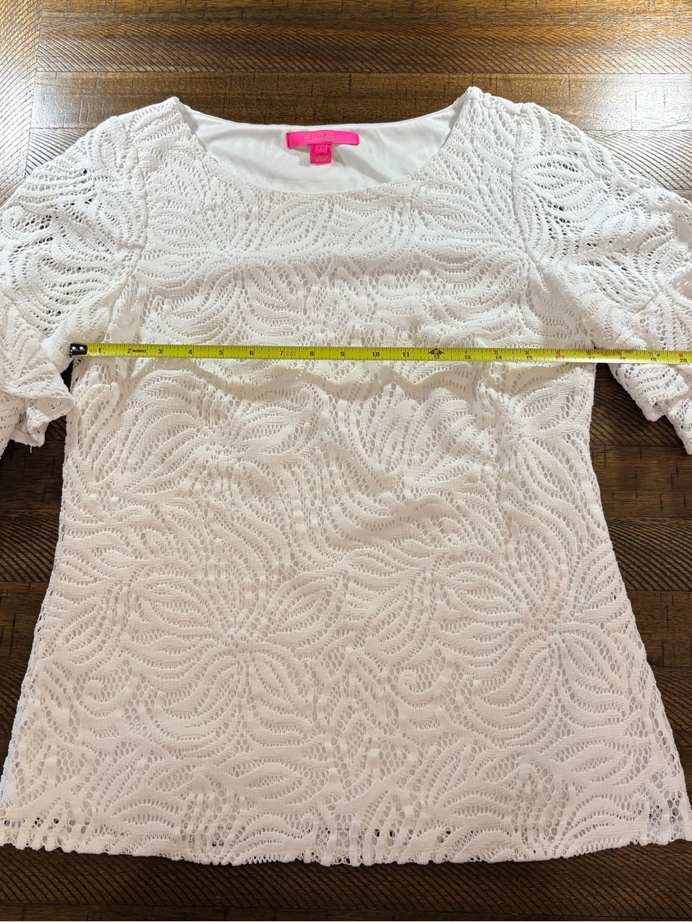 Lilly Pulitzer Women's White Lace Lula Top Blouse Medium EUC - Picture 4 of 7